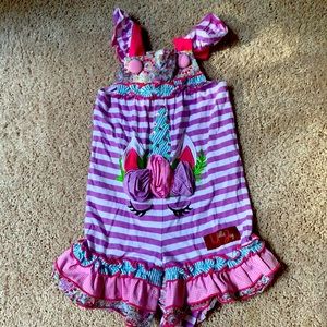 9m Millie Jay Unicorn Romper EUC